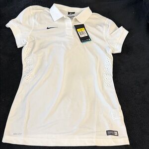 NWT Nike Women's White Dri-FIT Golf Polo Shirt Size Small